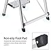 Lionladder 3 Step Ladder, Folding Step Stool with Wide Anti-Slip Pedal, 330lbs Sturdy Steel Ladder, Sponge Safety Handgrip, Lightweight, Portable Step Stool，Silver
