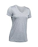 Under Armour Women's Twist Tech V-Neck, Steel/Metallic Silver, Medium
