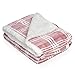 Catalonia Pink Plaid Blanket, Sherpa Throw Blanket, Buffalo Holiday Throws for Couch Sofa Cabin Decro, Christmas Valentine's Day Gift