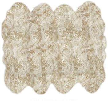 LAMBZY Shapes Sheepskin Champagne Eight Pelts Area Rug