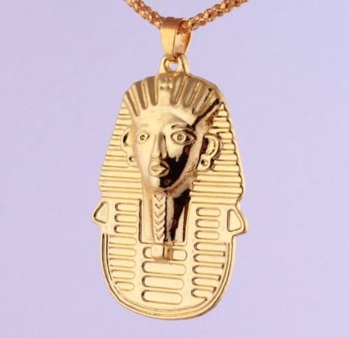 18k Gold Plated Tribal Pharaoh HEADPIECE Pendant Chain Hip Hop Necklace N89