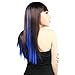 Neitsi 10pcs 18inch Colored Highlight Synthetic Clip on in Hair Extensions #F14 Blue