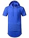 URBANCREWS Mens Hipster Hip Hop Short Sleeve Hoodie w/Zippers Royal, L