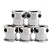 3D Printer Timing Belt Pulley, DROK 5PCS Aluminum GT2 Timing Belt Pulley 20 Teeth Bore 8mm Width 6mm and Wrench for RepRap 3D Printer Prusa i3