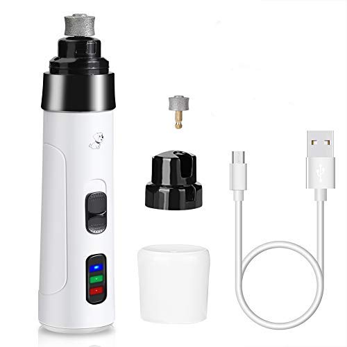 YOUTHINK Pet Nail Grinder Ultra Quiet Electric Dog Nail File Trimmer with 3 Ports, Quick USB Rechargeable, Adjustable Speed Cat Gentle Claw Care for Dogs Cats Rabbits