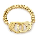 Handcuff Bracelet in Gold-plated Stainless Steel by Silver Phantom Jewelry