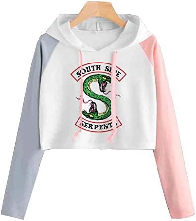 Riverdale Hoodie Sweatshirts Crop Tops Southside Serpents Girls Ladies Hooded Pullover Tracksuit Outfits