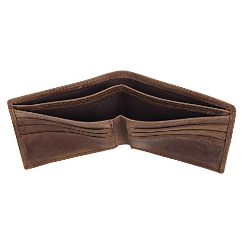 Polare Men's RFID Blocking Vintage Italian Genuine Leather Slim Bifold Wallet Handmade