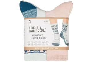 Eddie Bauer Women's 4-Pairs Hiking Sock, One size fits women's shoe sizes 5-10