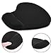 Mouse Pad with Wrist Support - DUTISON Black Silicone Ergonomic Gel Wrist Support Mouse Pad Mat for Office, Computer, Laptop - Non-Slip Rubber Base