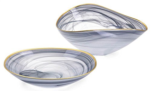 Imax 83906 Romero Glass Bowl, Gray