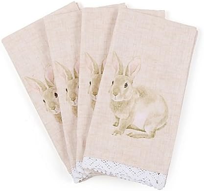 Homewear Linens Spring Garden Bunny Napkins (Set of 4)