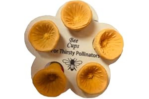 TSREDHERO Bee Drinking Cup Resin,Bee Cups for Garden,Bee Insect Drinking Cup,Mini Drinking Cups Used by Bees in gardens. (Yellow)