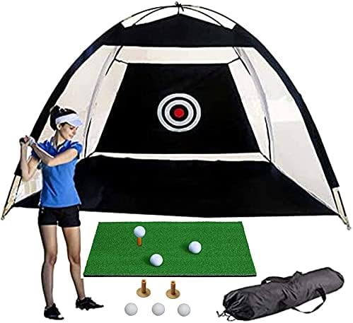 IMIFUN Big Size Golf Practice Net Chipping Net 60×30cm Pad, 3 Golf Balls 2 Ball Holders Suitable for Indoor and Outdoor Beginner and Professional Player