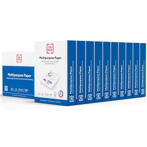 TRU RED Multipurpose Paper, 8.5x11, 20lb, 96 Bright White, 10 Reams/Carton |