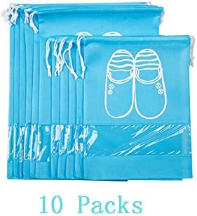 YUMMAYEE 10 Pcs Dust-proof Shoe Bags Travel Storage Shoes Bags Organizer