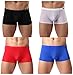 YuKaiChen Mens Silk Underwear Trunks Seamless Sexy Transparent Boxer Briefs Short Leg L/US S