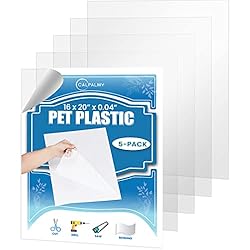(5 Pack) PET Sheet Panels - 16" x 20" x 0.04" Clear