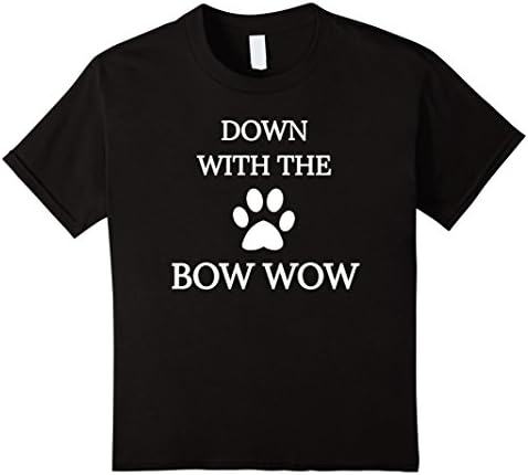 Kids Down With The Bow Wow T-Shirt Dog Puppy Tee 12 Black
