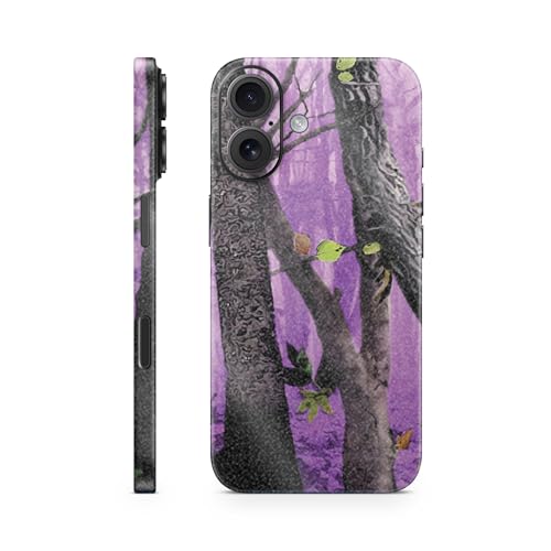 Glossy Glitter Phone Skin Compatible with Apple iPhone 16 - Purple Tree Camo -…