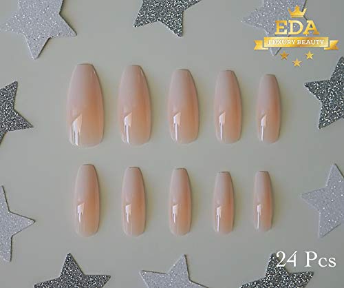 EDA LUXURY BEAUTY NATURAL NUDE PINK WHITE OMBRE FRENCH GLAMOROUS DESIGN Press On Full Cover Gel Glitter Shiny Acrylic Extreme False Nails Extra Long Ballerina Coffin Square Super Fashion Fake Nails 2 EDA LUXURY BEAUTY NATURAL NUDE PINK WHITE OMBRE FRENCH GLAMOROUS DESIGN Press On Full Cover Gel Glitter Shiny Acrylic Extreme False Nails Extra Long Ballerina Coffin Square Super Fashion Fake Nails