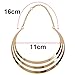 Phoenix b2c Exaggerated 3 Layers Women's Semi-Circle Statement Chain Choker Necklace (Golden)