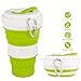 CREATELIFE Collapsible Travel Cup - Multifunctional Silicone Folding Camping Cup Sport Bottle with Lids - Expandable Scald-Proof Drinking Cup - BPA Free, Portable Bottle (Green)