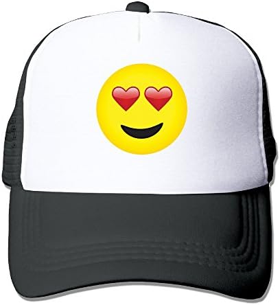 Heart Eyes Emoji Trucker Cap With Mesh Adjustable Hat Caps Black