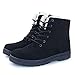 CIOR Fantiny Women's Snow Boots Winter Warm Suede Lace up Snearkers Fashion Flat Platform Shoes,NX01,Black,40,