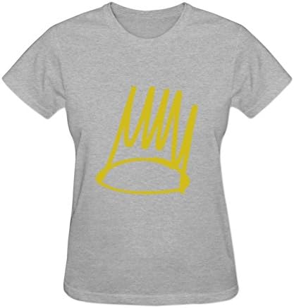 Blacksoul Women's J Cole Born Sinner Crown Logo T Shirts Round Collar M Grey