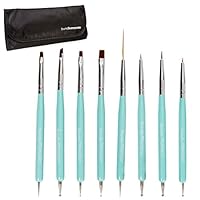 Maniology (formerly bmc) Super Cute Turquoise 8pc Dual Sided Nail Art Brush and Dotting Tool Set