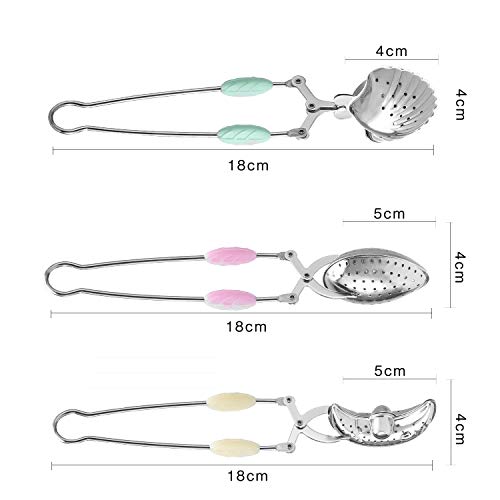 Senbowe 3 Pack Stainless Steel Tea Infuser Tea Strainer, Tea Infuser Threaded Connection Stainless Steel with Silicone Handle to Brew Loose Leaf Tea& Herbal Teas- Great Gift for Tea Lovers
