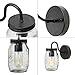 LNC Wall Sconce Mason Jar Lights Farmhouse and Rustic with Oil Rubbed Bronze for Hallway Bathroom, (7.1”L×4.7”W×8.7”H), A02979