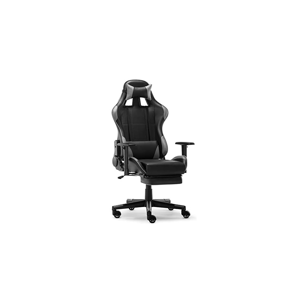 IntimaTe WM Heart Sedia da Gaming, Sedia da Ufficio ergonomica per Computer con poggiapiedi, Grigio