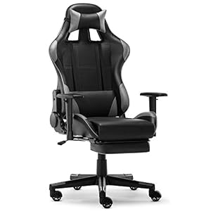 IntimaTe WM Heart Sedia da Gaming, Sedia da Ufficio ergonomica per Computer con poggiapiedi, Grigio
