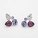 Neoglory Platinum Plated Purple Clear Crystal Jewelry Set, Pendant Necklace, Earrings, Bridesmaid Jewelry Wedding Women Gift