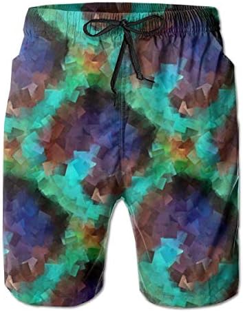 孔雀のキュービズム メンズ 水着 サーフ パンツ オシャレ 最新アイテム 通気 M Xxl メッシュインナー 大きサイズ 海パン 水陸両用 速乾