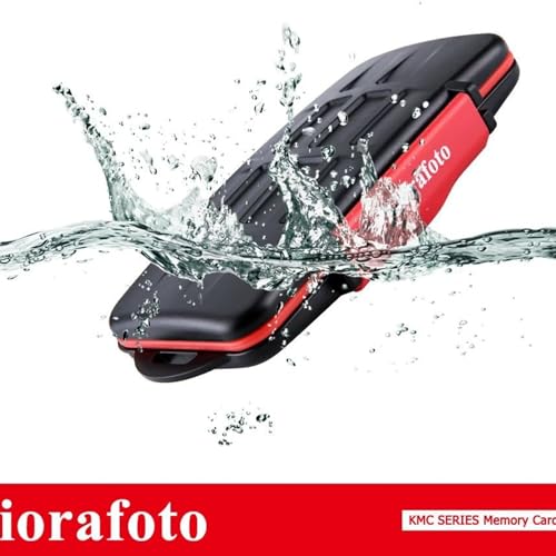 Kiorafoto Soporte Profesional Impermeable y a Prueba de Golpes almacena la Cubierta Protectora de la Tarjeta de Memoria SD sdhc sdxc TF, con Gancho y Anillo de 12 Tarjetas SD y 12 Tarjetas SD Micro