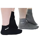 AYAOQIANG Moisturizing Gel Heel Socks for Dry Hard Cracked Skin,Comfy Recovery Socks Day Night Care-2 Pair（Man-6.5-11,Black and Grey）