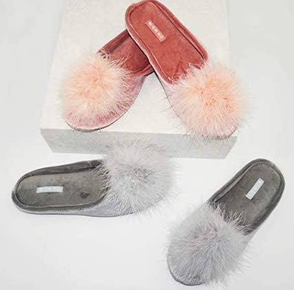 feather pom pom slippers