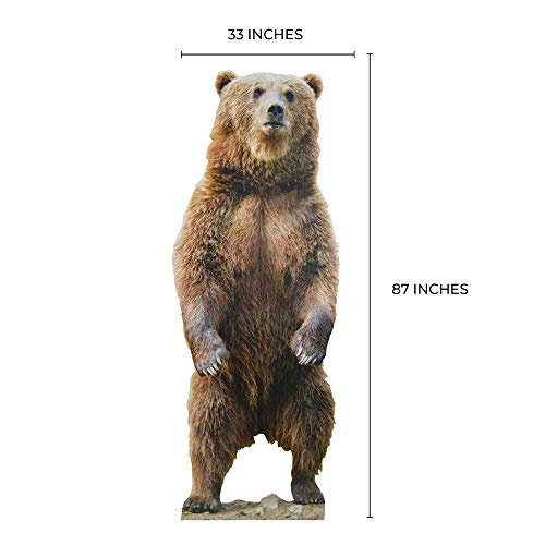 Mosaic Lifesize Grizzly Bear Cardboard Cutout | Fun Decoration Perfect to Display at Parties, Events, or at Your Store | This Big Bear Measures Over 7 feet Tall! - Thumbnail 3