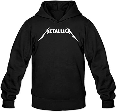 MINNRI Men's Metallica Band Logo Hoodie Black L