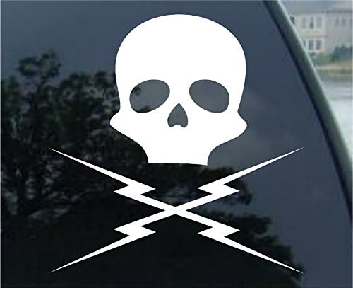 Death Proof Skull &amp; Lightning Grindhouse - Car, Truck, Notebook, Vinyl Decal Sticker #2568 (3.5" (2 Pack) any color)
