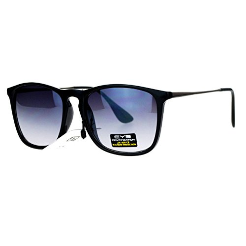UV Protection Unisex Sunglasses Classic Hipster Square Frame Shades Black