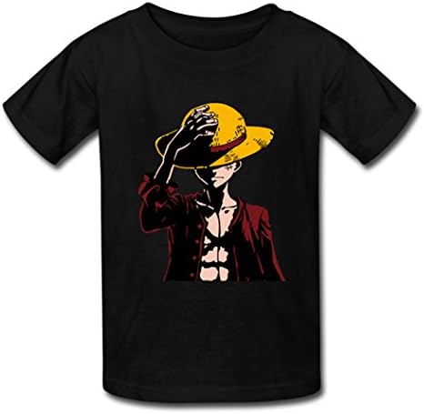 Buuban Men's Japan Anime One Piece Luffy T-shirt Tshirts Black XXXL