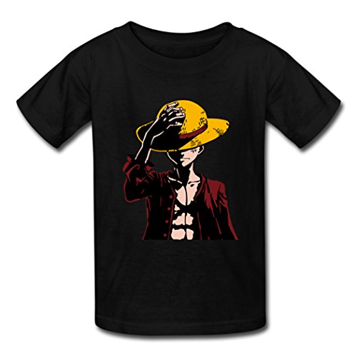 Buuban Men's Japan Anime One Piece Luffy T-shirt Tshirts Black Large