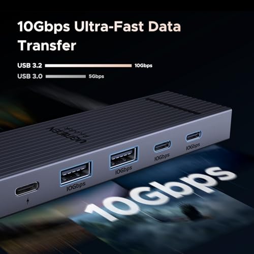 UGREEN Revodok USB-C Hub 6-in-1 10Gbps USB C 3.2 & USB A 3.2 4K 60Hz HDMI, 100W Power Delivery Type C Hub Multiport Adapter for iPhone 17, MacBook Pro/Air, HP, Dell