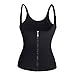 Junlan One Zipper With 3 Row Of Hooks Waist Trainer Cincher Body Shaper Girlde Vest Fat Burner (S, Black)