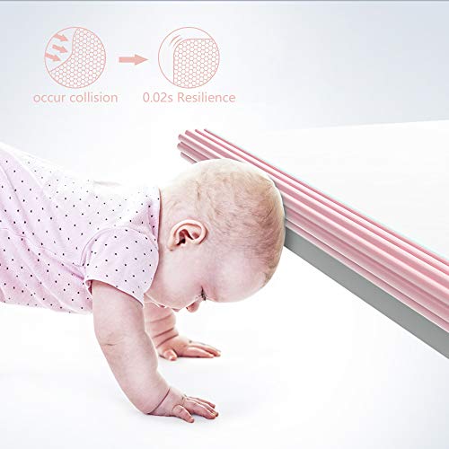 ITRAZ Baby Safety Protectors Table Edge Safe Anti-Collision Bar Corner Bumpers Guard Strip with 3M Adhesive 6.5×0.3×0.03Ft (Pink)