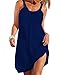 Camisunny Beach Wear Sleeveless Plain Summer Dress for Women Beach Dresses Scoopneck Royal Blue Size M